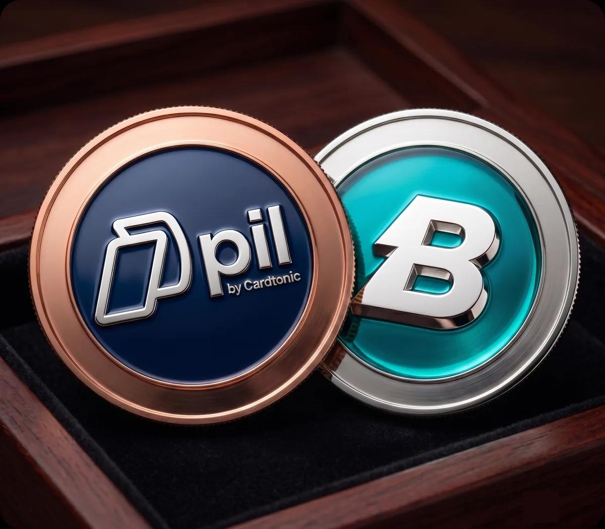 PIL and Breet branded 3D crypto coins