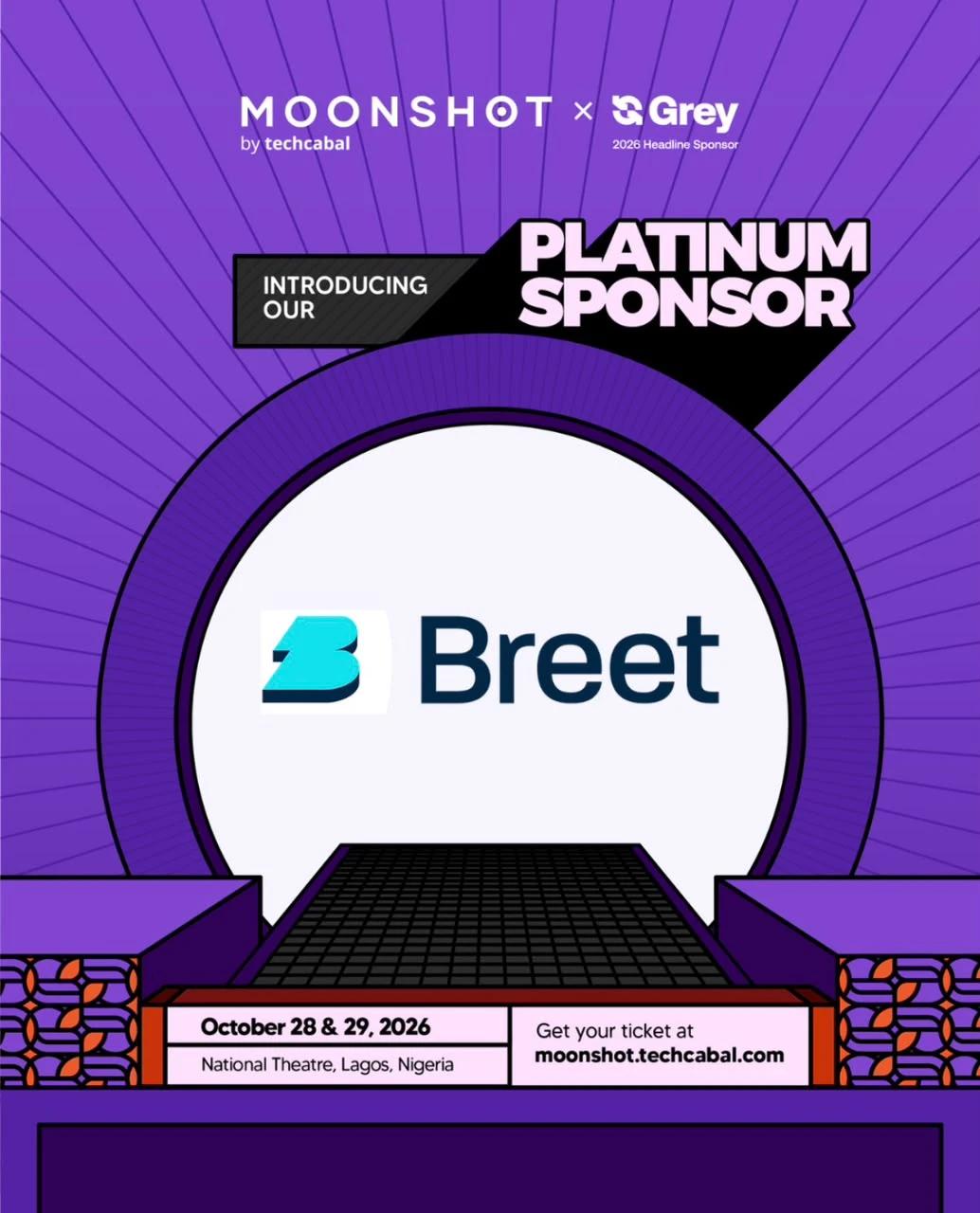 Breet announced as a platinum sponsor of Moonshot by TechCabal 2026